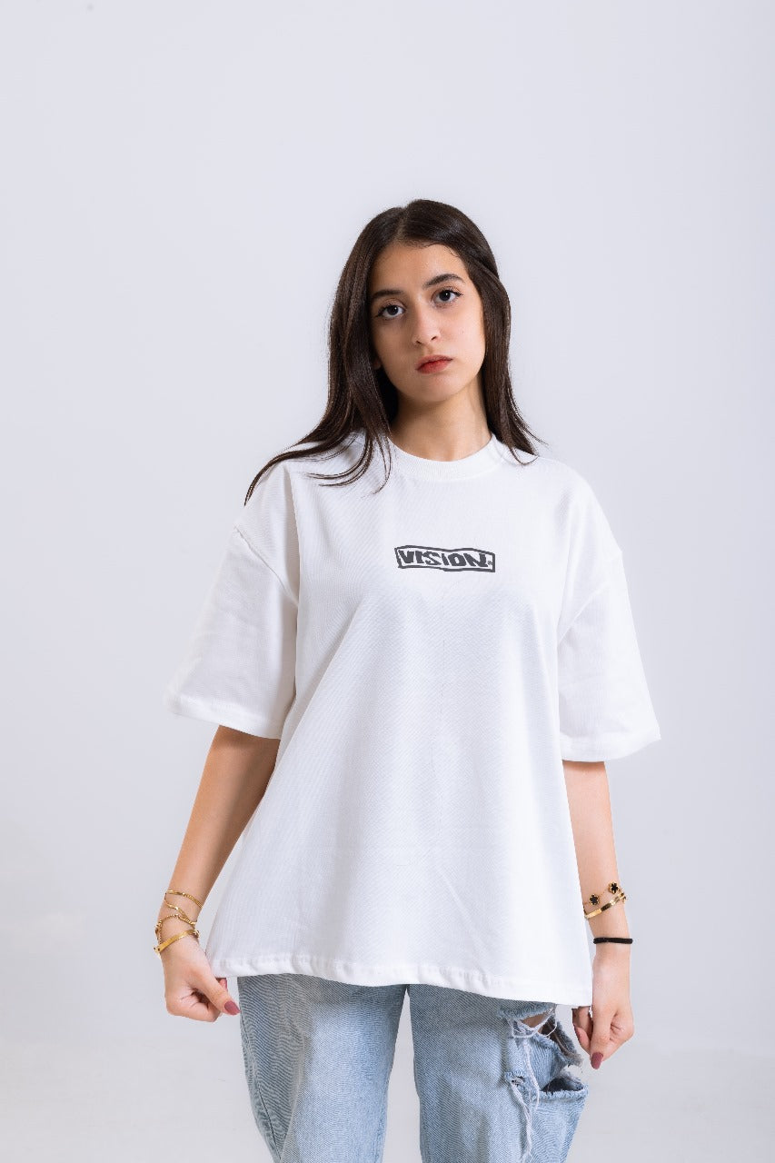 VISION WHITE BOXY TEE